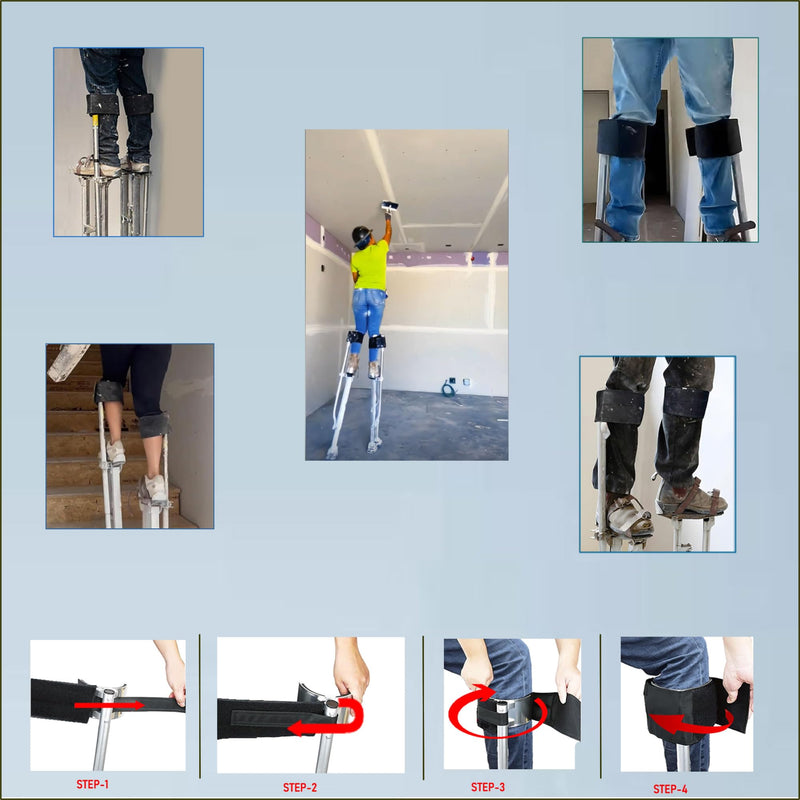 2Pcs Premium Padded Foam Drywall Stilt Straps, Comfortable Wearing and Pressure Relief, Compatible with All Stilt Brands, Ideal for Drywall Workers and Construction Workers"