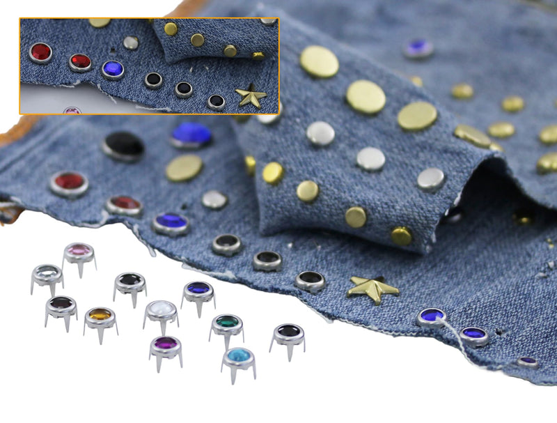 8mm Crystal CH38 Bedazzler Refills Rhinestones Preset Gemagic Studs Nailheads in Rims for Garment Embelishments Leatherwork DIY Crafts Decorate Shoes, Belts, Tee Size 34-50 Pieces Crystal Clear CH38 8mm