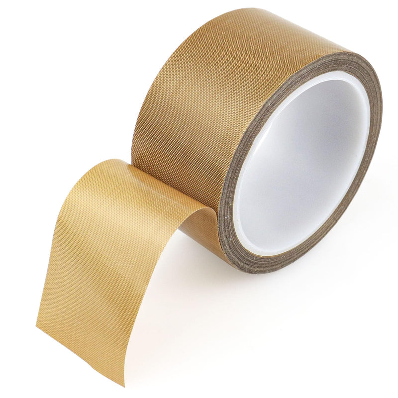 Teflon Glass Cloth Tape, (2-inch x 33 Feet x 0.18mm) High Temperature PTFE Coated Fiberglass Adhesive Tape for Vacuum Sealer Machine, Hand Impulse Sealers Insulation (2inches x 33feet) 2inches x 33feet