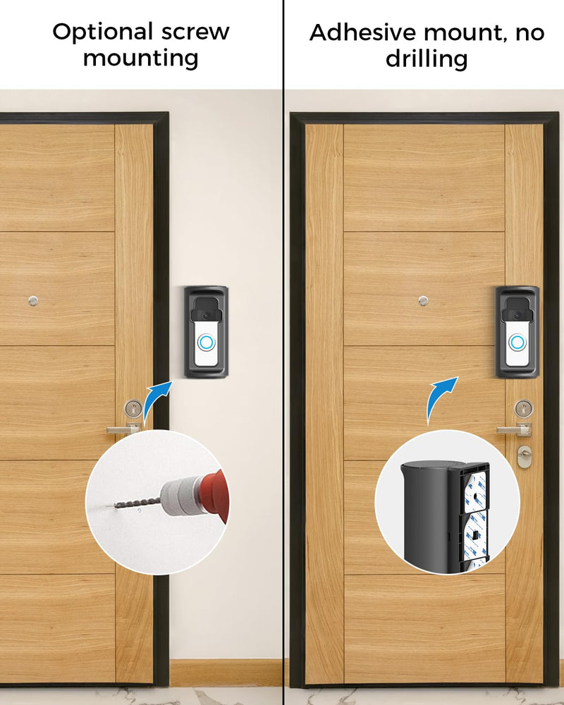 Adjustable 360° Degree Doorbell Angle Mount Compatible with Ring/Blink Wireless Video Doorbell/Ring Battery Doorbell Plus/Pro Mount, Ring Camera Holder Doorbell Door Mount no Drill