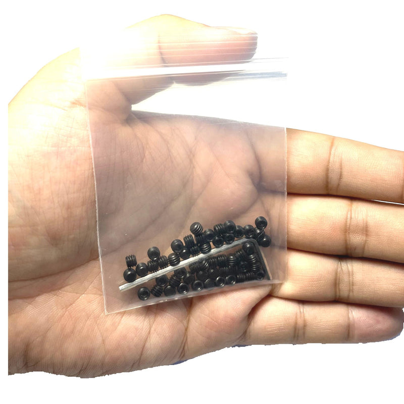 50pcs Set Screws M4 x 3mm 304 Stainless Steel Allen Head Hex Socket 4X3mm Set Screws Grub Hex Head Sockets with M2 Allen Wrench.(3mm Length)