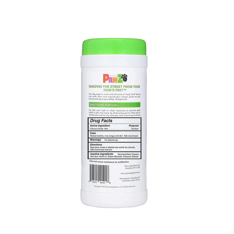 PAWZ Protex SaniPaw Odor Eliminating Dog Paw Wipes (60 Wipes) Cleansing Dog Grooming Wipes, Simple & Safe Lickable Ingredients - Paw Cleaner for Dogs, Pet Wipes 60 Count (pack of 1) - PawsPlanet Australia