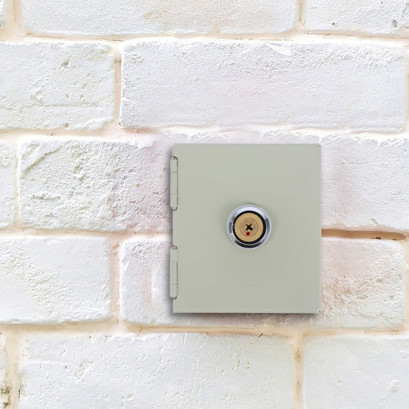 POPETPOP Weatherproof Outlet Cover Box with Key : Iron Baby Proof Electrical Outlet Cover for Indoor Outdoor Use - 86 Wall Plate Socket Protector, 3.54X3.14X2.44in