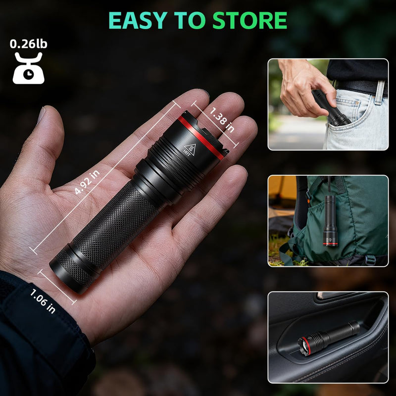 6Pack Rechargeable Flashlights High Lumens, Small Flashlight Powerful, Mini LED Flashlight Rechargeable, Handheld Tactical Flash Light, Super Bright Pocket Flashlights for Home Emergency Camping 6Pack