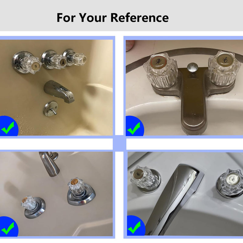 Bathroom Faucet Handles,Bathtub Shower Knob Replacement, Hot and Cold Faucet Replacement Handles Compatible with Delta/Delex Faucets Without Screwdriver