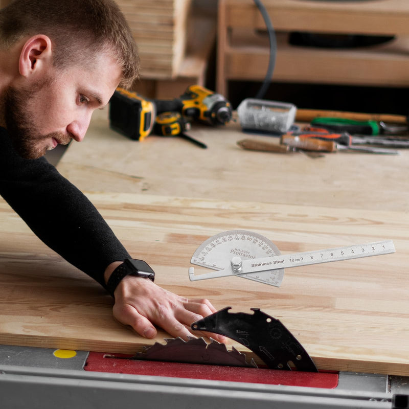 Stainless Steel Angle Protractor 0-180 Degrees Angle Ruler Finder 10 cm Woodworking Ruler Adjustable Angle Protractor Angle Finder Ruler Craftsman Angle Measure Tool Angle Measure Tool