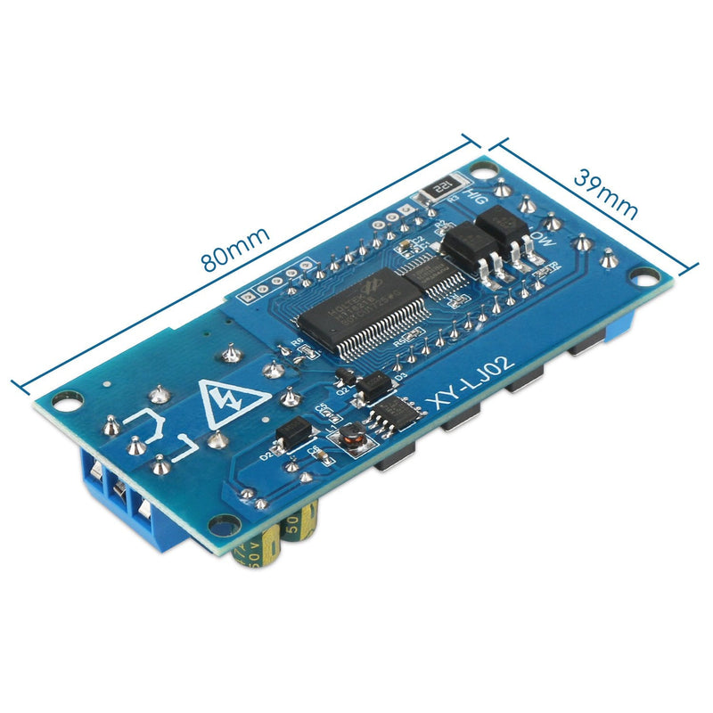 DROK Timer Relay, Time Delay Relay DC 5V 12V 24V Delay Controller Board Delay-off Cycle Timer 0.01s-9999mins Trigger Delay Switching Relay Module with LCD Display Support Micro USB 5V Power Supply 1pcs Blue