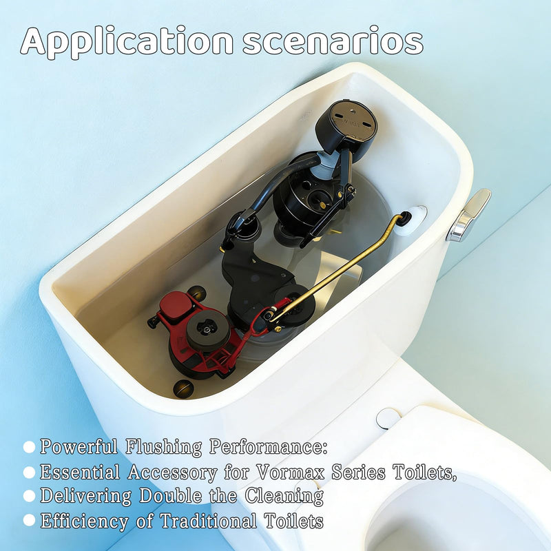 Toilet Flapper Replacement Kit for American Standard 7381657-200.0070A, Dual Silicone Seals, Metal Chain, Compatible with Vormax Flush System, Black Toilet Parts