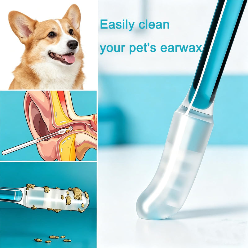 48 Pcs Pet Ear Cleaning Stick, Adhesive Ear Cleaning Tools for Dog and Cat, Sticky Resin Head, Gentle Safety Pets Earwax Removal Tools 48