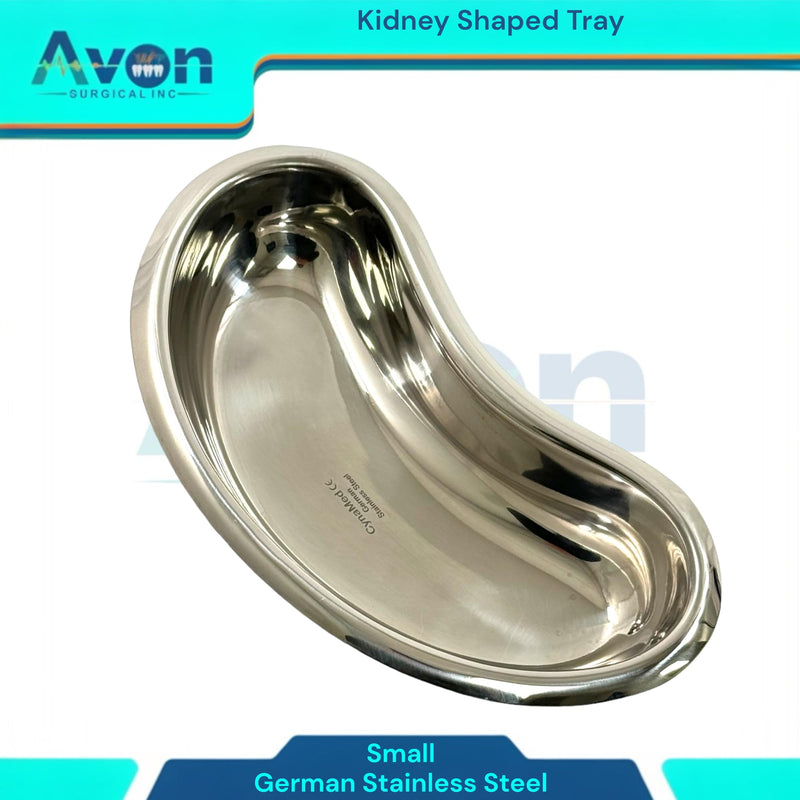 Set of 3 - Kidney Trays Small, Medium, Large - Kidney Shaped Emesis Basin, Dental Lab Instrument Trays, Reusable Metal Kidney Dish, for Soiled Dressings, Instruments, Supplies