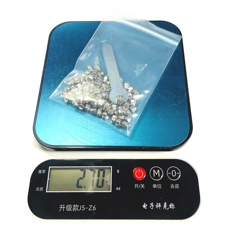 100pcs M3-0.5 Acorn Cap Nuts,M3-0.5 Cap Nuts,Acorn Hex Cap Dome Head Nuts,Dome Nuts,304 Stainless Steel Acorn Nuts,Hardware Nuts,18-8,Bright Finish with Open End Wrench