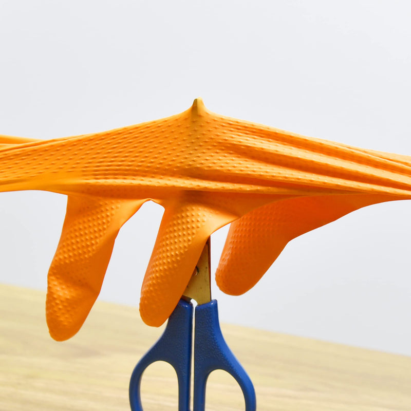 TitanFlex Thor Grip Heavy Duty Industrial Orange Nitrile Gloves with Raised Diamond Texture, 8-mil, Latex Free, Powder Free 100 Large (Pack of 100)