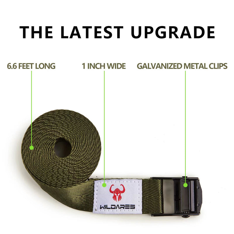 1" x 6.6' Trail Cam Strap,1800 lbs Heavy-Duty Trail Camera Straps, Game Cam Mounting,Tree Belts,Durable Nylon Fiber,Long-Lasting Alloy Buckle (Army Green 10Pcs) Army Green 10Pcs
