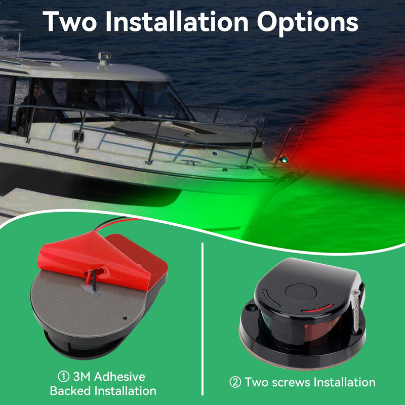 Boat Navigation Light,12V Boat Bow Light, IP67 Waterproof Red and Green Marine LED Bow Lights, Marine Nav Lights for Bow and Stern, for Pontoon, Fishing Boats, Yacht, Skiff