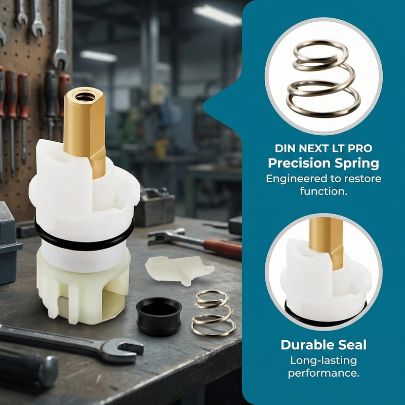 RP25513 Faucet Stem Assembly Kit Compatible with Delta Two Handle Faucet Repair Parts RP24096 Cartridge RP4993 Seats Springs RP24097 1/4 Turn Stop for Bathtub Shower Sink Bathroom Faucet