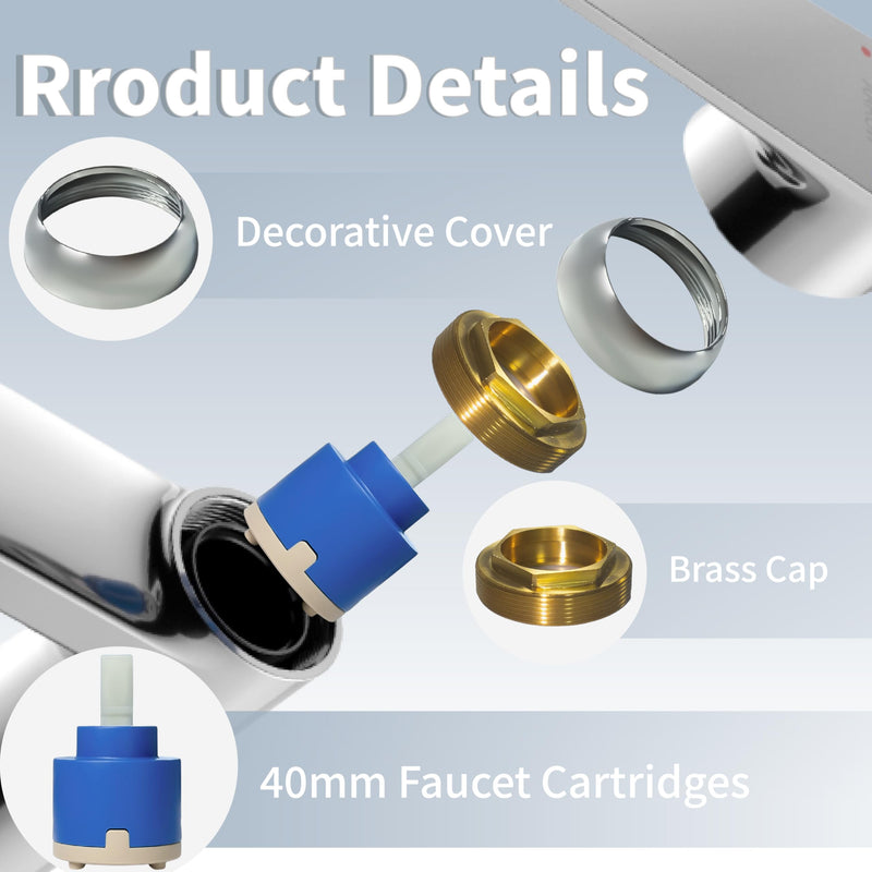 40mm Faucet Cartridge,CUPC/NSF Certification,Single Handle Ceramic Faucet Cartridges,Compatible with Bath,Tub and Kitchen Faucet Cartridge Replacement