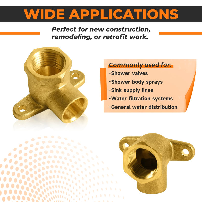 10PC HeSun 1/2" Copper Sweat x 1/2" FNPT Drop Ear Elbow(COPPER166-10) 10 1/2" Sweat x 1/2" Female