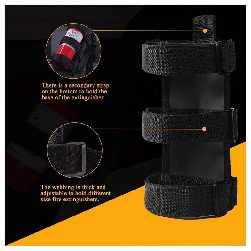 Adjustable Roll Bar Fire Extinguisher Mount Holder 3 lb for Jeep Wrangler Unlimited CJ YJ LJ TJ JK JKU JL JLU 4XE,(Black, Without Pattern) Black
