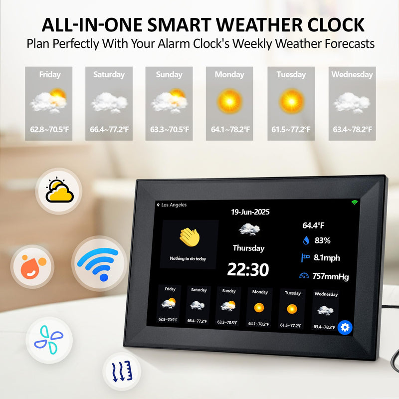 WiFi 10.1 Inch Digital Calendar Chore Chart, Smart Touchscreen Electronic Calendar Family Planner for Scheduling/Organizing/Reminders (WiFi Touchscreen Black) Wifi Touchscreen Black