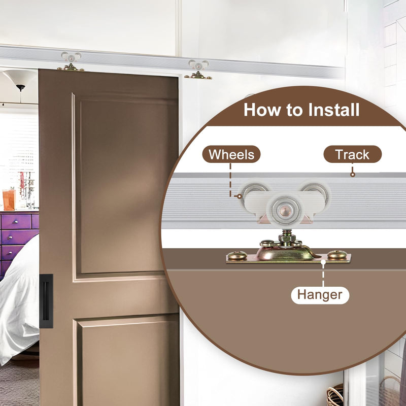 Pocket Door Commercial Grade Hanger Fits Johnson Part #1125 & Upgrades #1500 Hardware Kit, 1" Nylon Ball Bearing, 1-1/4" C.T.C, Min. 1" Thick Doors, 200lbs Capacity. Standard Rollers