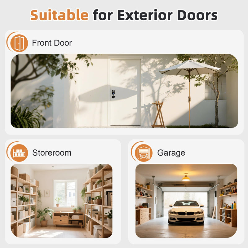 Probrico Smart Fingerprint Deadbolt with Door Knob for Front Door, Keyless Entry Door Lock Deadbolt, Door Knob with Smart Deadbolt Lock, Flat Black