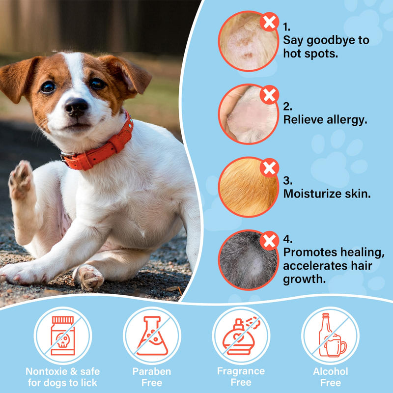 Natural Skin Soother,Roll-On (2.3fl oz) Allergy and Itch Relief for Dogs & Cats,Rapid Healing & Hair Regrowth, Moisturizer for Dry Skin,Hot Spots Quick Repair,with Coconut Oil - PawsPlanet Australia
