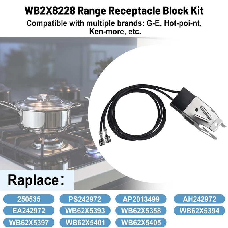 WB2X8228 Element Range Receptacle Wire Kit Compatible with G-E Elec-tric Hot-Point Ranges Replaces AP2013499, PS242972-2 Pack 2