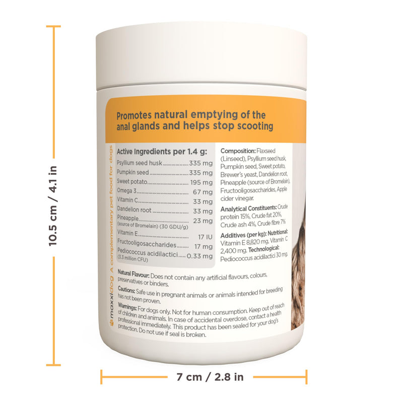 maxxiscoot Anal Gland & Digestive Health Support for Dogs - Powder Supplement, 5oz - PawsPlanet Australia