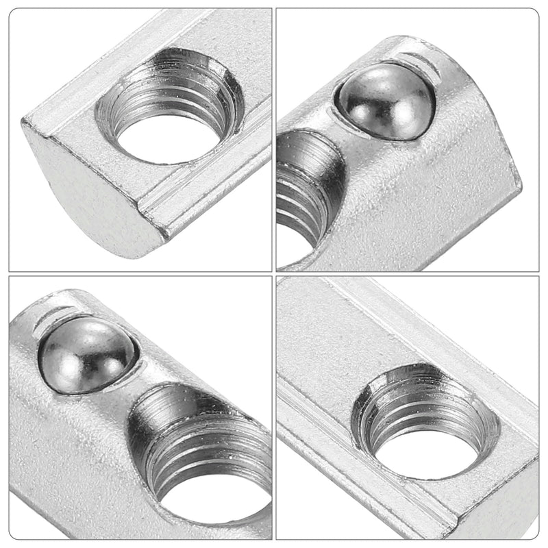 uxcell Roll-in Spring M8 T Nut, Roll Ball Elastic Nuts for 4040 Series Aluminum Extrusion Profile Suitable for Aluminum Profile with 8mm Groove Depth, Pack of 50