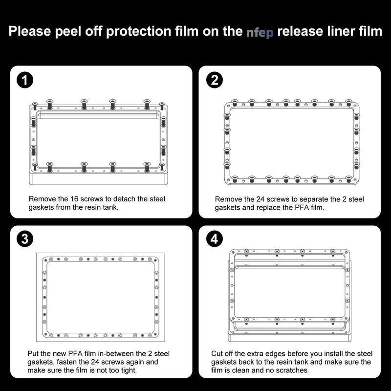 pfa Film 5pcs 280 * 200mm Nfep Film for Elegoo Saturn Series Creality Halot-Sky, Halot-LITE, Halot-Ray, NOVA Whale2, G6,GKtwo NFEP 280*200