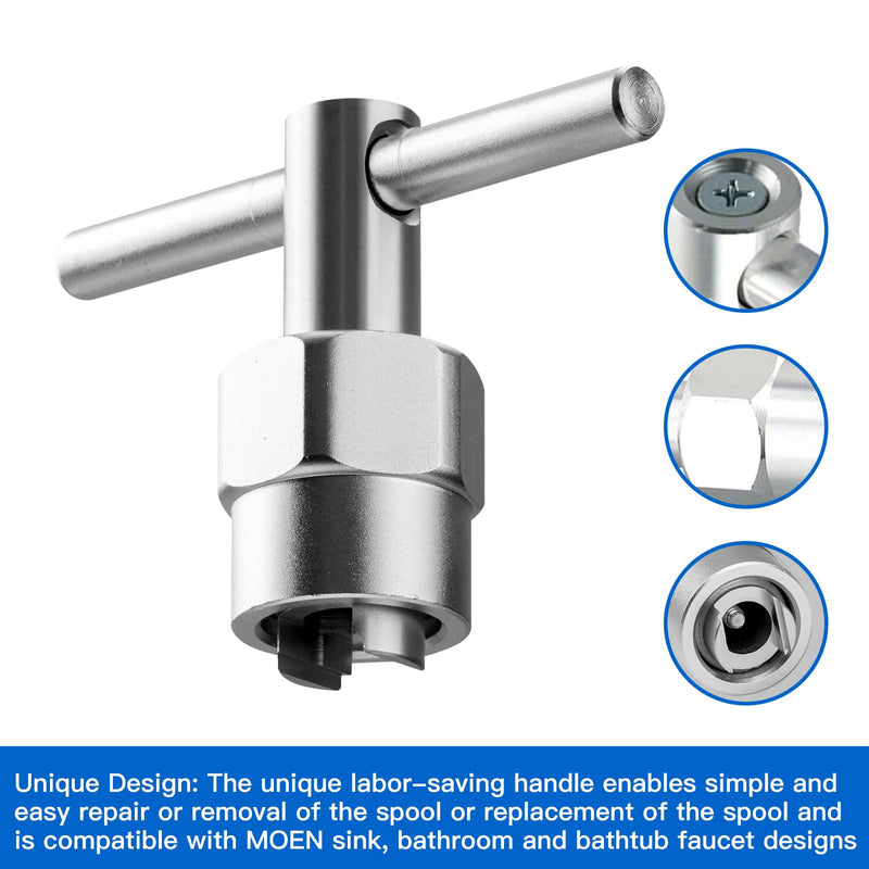 Replacement Cartridge with Removal Tool 104421 for Moen,Replacement Compatible with Moen Tub Shower, Compatible with One Hanlde Posi Temp Faucets,All Metal