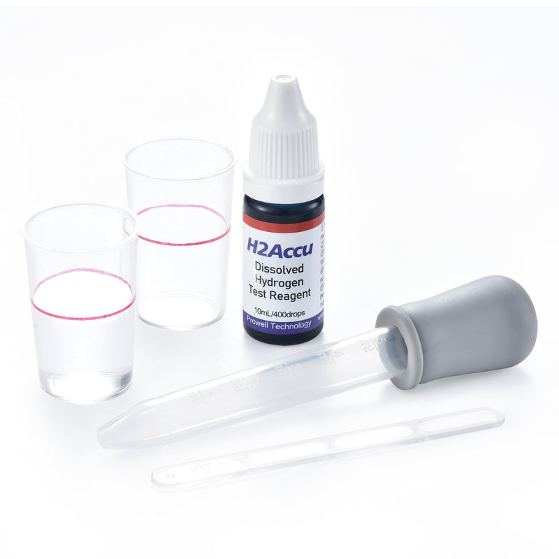 Hydrogen Water Test Kit with pH Strips - H2 Tester Blue Drops Reagent, H2Accu Dissolved Hydrogen ppm Testing, Checking, Measurement & Meter Kit, Reliable up to 10000 ppb, 10 mL