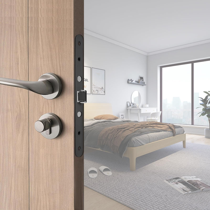 Storm Door 2 Point Bolt Mortise Lock Body,Replacement Fit Pella Storm Door Handleset Part,Blcak Face Plate
