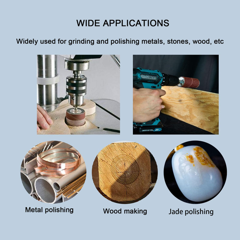 20 Packs Sanding Drum Kit and Sleeves Set for Drill or Drill Press,2”Long Sanding Drums and 1/4”Shank,60, 80,120 and 240 Grit