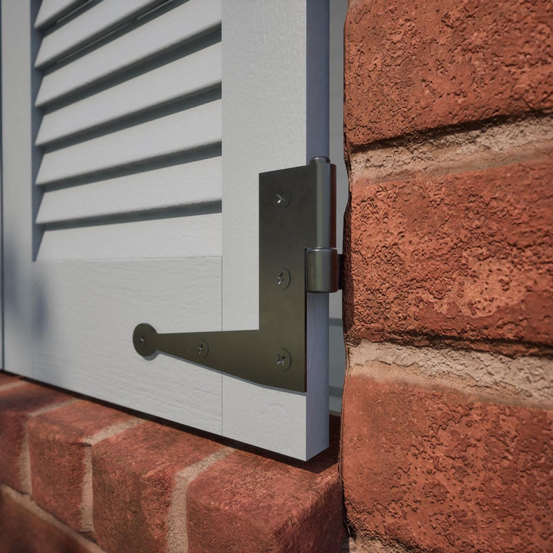 SteelTek L-Hinge with 1 1/2" Offset (Sold as Pair), 304 Stainless Steel, Powder Coated Black