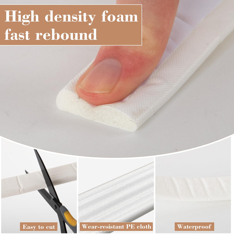 9.8 Ft Window Weather Stripping Door Seal Strip,SelfAdhesive Foam Weather Strip for Window Insulation,Soundproofing Weatherstripping for Door Frame Gap Filler,Wedge Window Sealer Tape for Winter,White 9.8 FT White