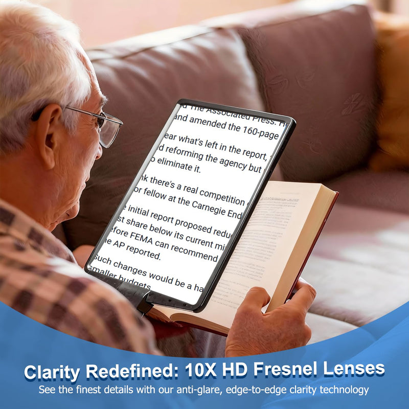 Large Hands-Free Magnifying Glass with 50 Ultra-Bright LED Light, Lightweight Lighted Neck Page Magnifier for Reading Books, Sewing, Knitting, Cross Stitch & Crafts for Close Work for Seniors