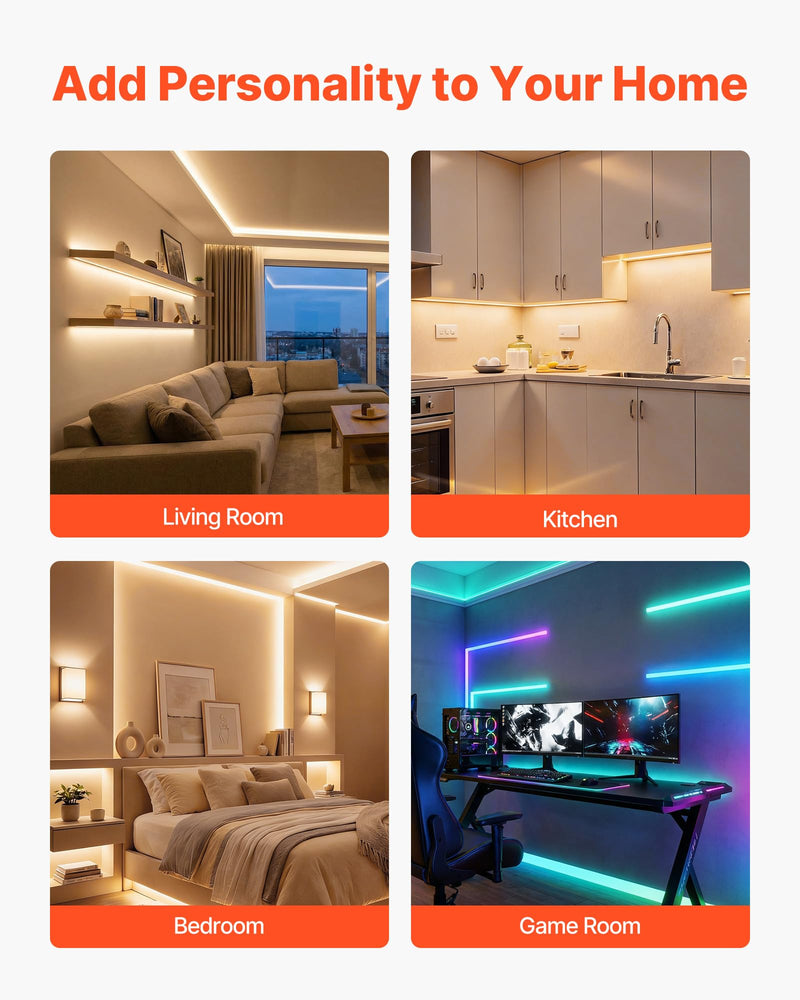 VEVOR 6-Pack 3.3 ft/1M U Shape LED Aluminum Channel, with Milky Cover, End Caps and Mounting Clips, Aluminum Profile for LED Strip Light Installations, Easy Installation, for Under Cabinet Counter 6Pcs* 3.3ft