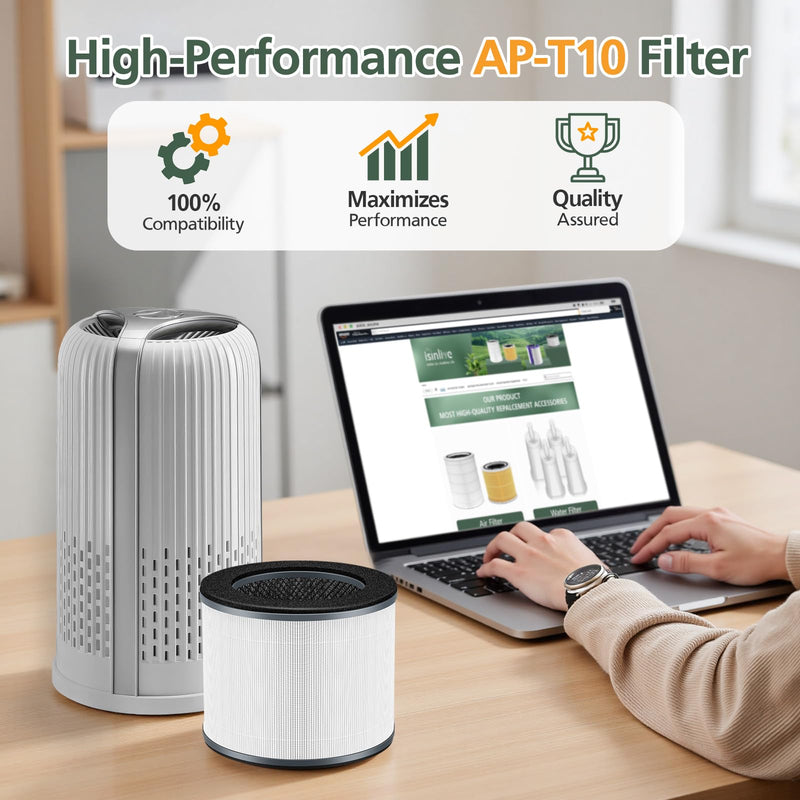 AP-T10FL Replacement Filter for HoMedics AP-T10-BK AP-T10-WT Air Purifier AP-T10FL-2 Pack