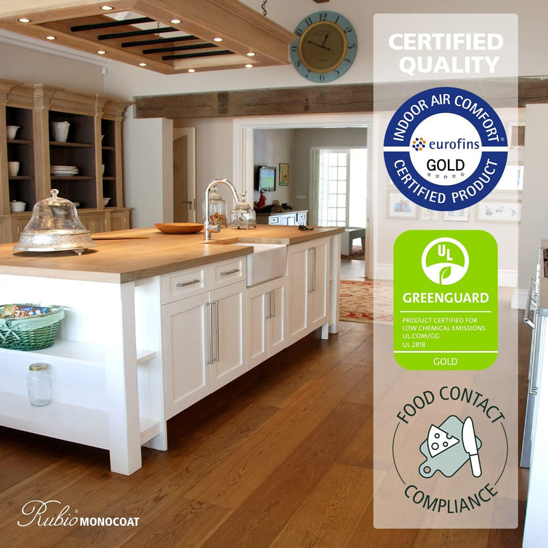Rubio Monocoat Wood Oil Finish 175 ft² - Pure | Oil Plus 2C | Quick-Dry, Eco-Friendly Linseed Wood Oil for Indoor Use, Includes Accelerator (Part B) | Protector | 350 ml