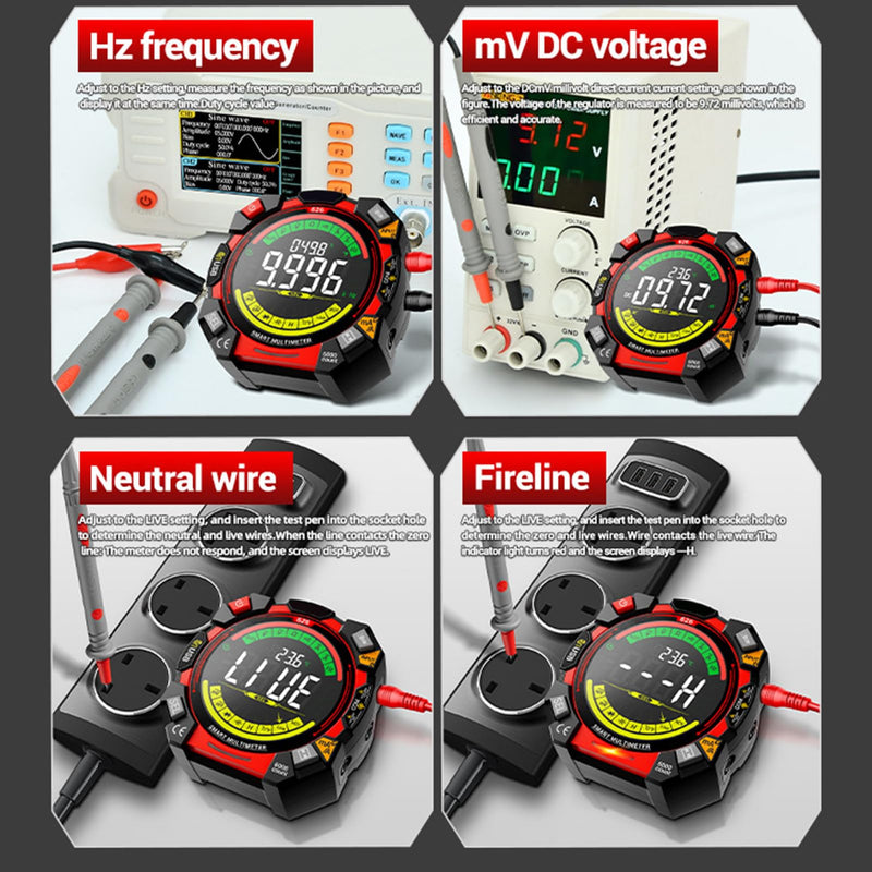Digital Multimeter, 6000 Counts NCV Voltage Tester with VA Backlit LCD, Data Hold, Flashlight, Live Wire Detection, Capacitance Temperature Frequency Duty Cycle Test