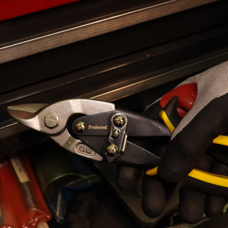 Proferred T02004 Aviation Snips, TPR Grip, Notch Cut, Yellow/Black