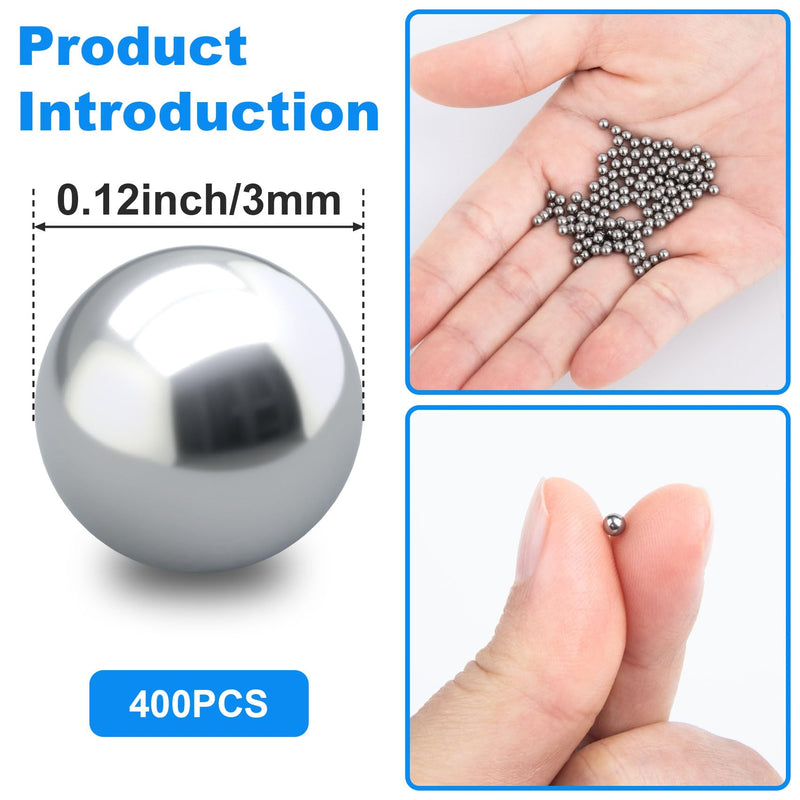 PAGOW 400 PCS Paint Mixing Balls Nail Polish 316 Stainless Steel Bearing Balls, 3mm/apr. 0.11"