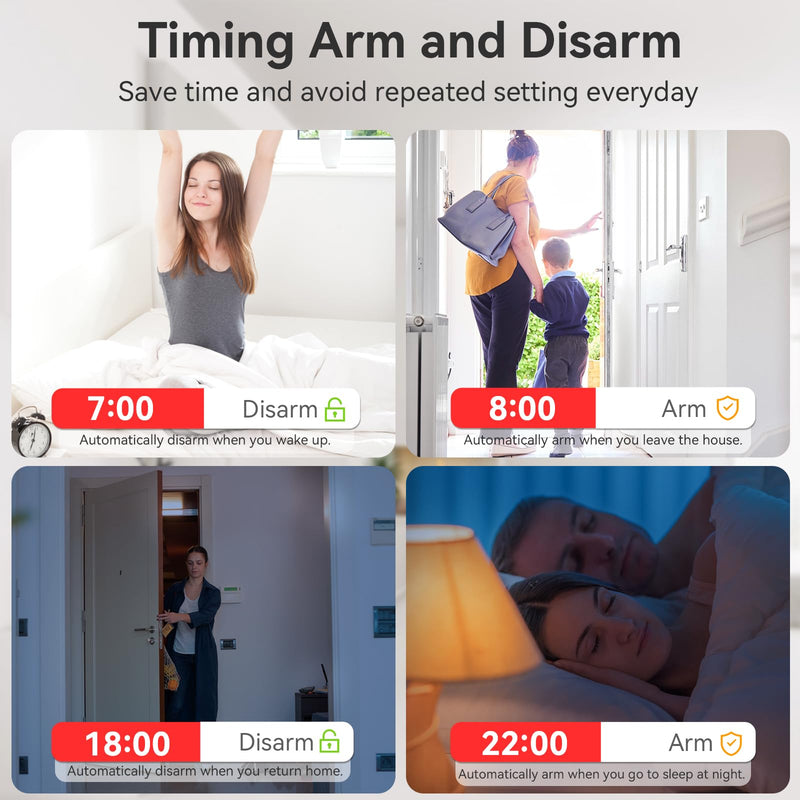 CPVAN WiFi Home Alarm System with PIR Motion Sensor, Wireless DIY Smart Motion Alarm with 6 Door/Window Sensors for Security - On Spot Alarm & APP Alert, Black Black-1+2+6