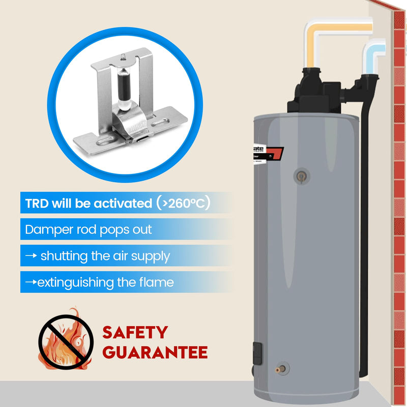 Combustion Shutoff Device Assembly Replacement Kit for Water Heater FVIR, Compatible with Rheem, Ruud, Richmond, GE and Almost Any Gas Tank Water Heater, Give Your Water Heater an Insurance