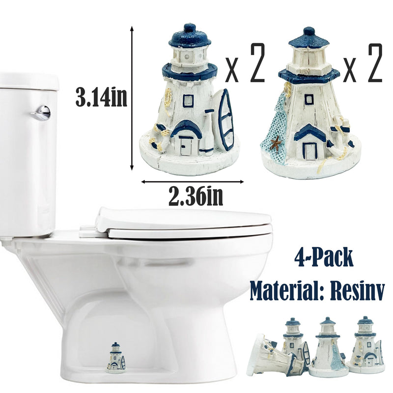 4-Pack Lighthouse Toilet Bolt Covers Decorative Toilet Bolt Caps Toilet Caps for Bottom of Toilet