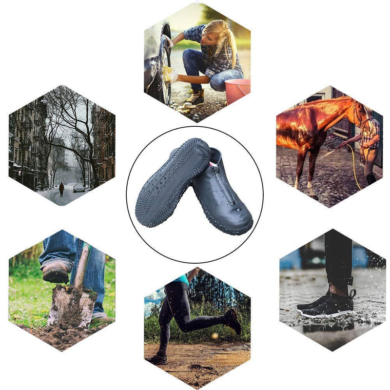 Silicone Waterproof Shoe Covers, Upgrade Reusable Overshoes with Zipper, Resistant Rain Boots Non-Slip Washable Protection for Women, Men (XL (Women 11-13, Men 9.5-13), Black) XL (Women 11-13, Men 9.5-13)