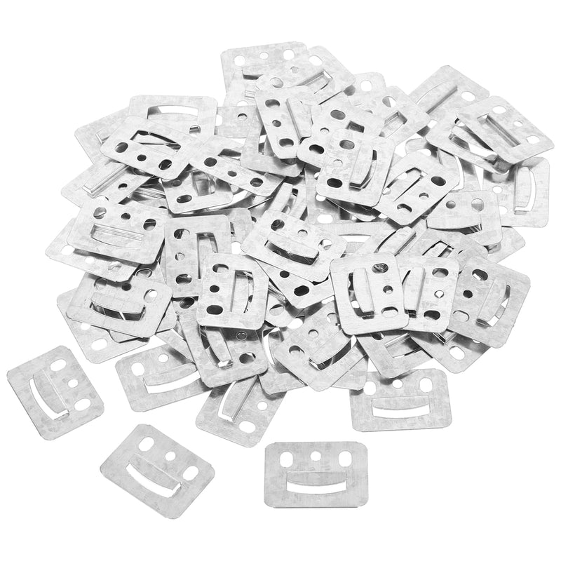 GLEAVI 100pcs Wall Panel Buckle Wainscoting Panel Hangers Wall Panel Clips Hanging Buckle Mounting Brackets Wall Hangers Furniture Panel Clips Panel Mount Iron Galvanized Interlock