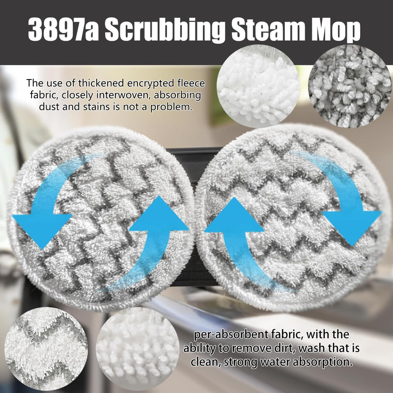 Rotating Mop Pads for Bissell Spin-Wave SmartSteam Scrubbing Steam Mop 3897A 3712 3712W, Model No 1641112,10 Pack 3897a Mop(10 Pack)