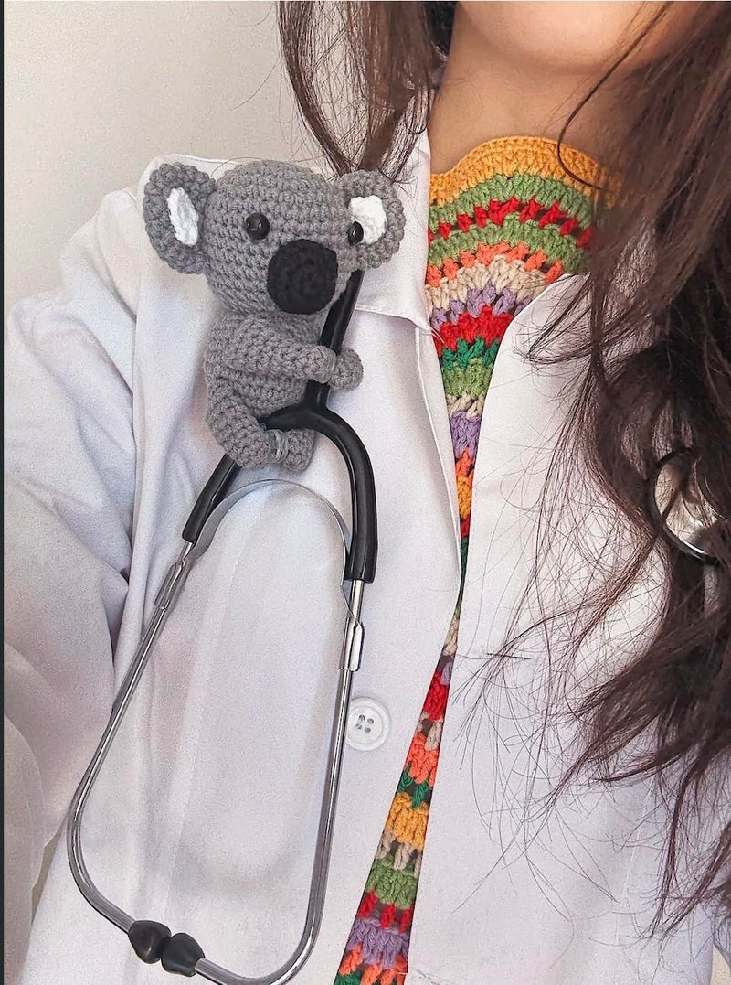 Handmade Crochet Koala Stethoscope Accessories Charm – Cute & Comfortable for Pediatricians and Nurses